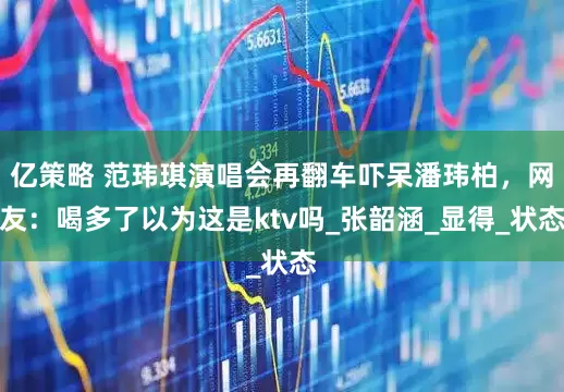 亿策略 范玮琪演唱会再翻车吓呆潘玮柏，网友：喝多了以为这是ktv吗_张韶涵_显得_状态